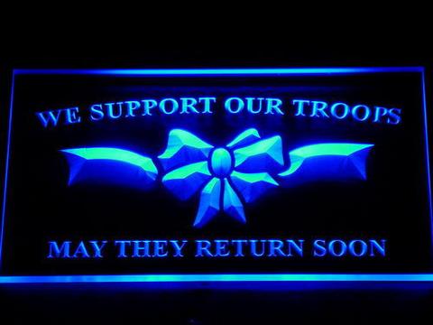We Support Our Troops LED Neon Sign